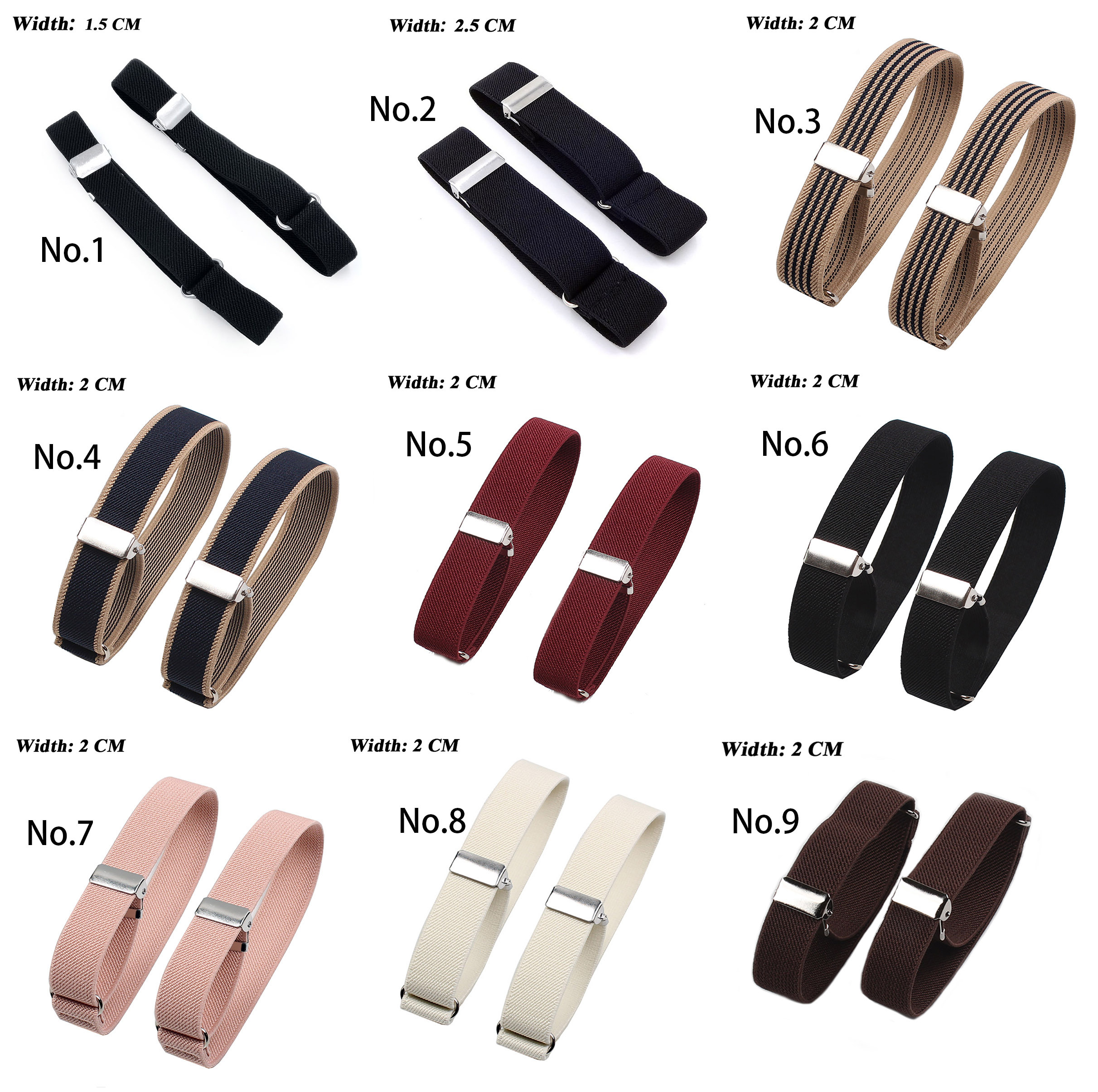 Lot De 2 Bracelets élastiques Pour Manches – Alliage Noir, Extensibles Jusqu’à 14 Cm De Diamètre, Anti-dérapants, Pour Homme Et Femme, Barman, Cocktail, Usage Quotidien