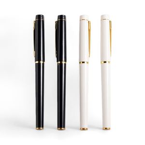Bolígrafos Personalizados para Regalo Empresarial, Delgados, en Negro, Blanco y Azul, Punta de 0.5mm, Metálicos, Económicos, con Logotipo - Product Image 3