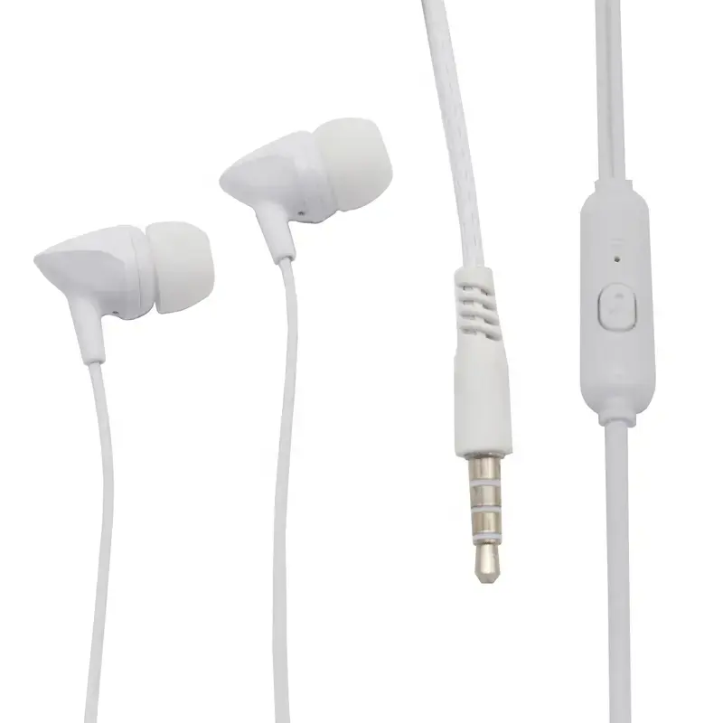 RH1007 Fone de ouvido universal com fio para celular, com mãos livres, música para corrida, esportes, estéreo, com fio, earplugs macios