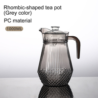 Pichet à eau en PC anti-rayures grande capacité motif diamant pour hôtel et restaurant, avec couvercle, personnalisable avec logo, pour eau froide