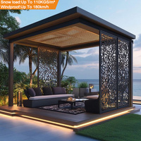 Pergola personnalisée rétractable en alliage d'aluminium Bioclimatique Caractéristiques imperméables et coupe-vent Cadre durable à revêtement en poudre pour l'extérieur