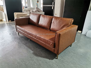 أريكة زاوية تشيسترفيلد إيطالية حديثة من الجلد الأصلي، أثاث غرفة معيشة كلاسيكي فاخر بثلاثة مقاعد - Product Image 4