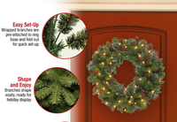 Guirlande de Noël en aiguilles de pin artificielles, anneau en PVC ignifuge, décoration ronde à suspendre à la porte, pour la maison, l'hôtel, le centre commercial, la fête de Noël
