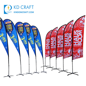 High quality custom eco friendly colorful printing outdoor feather shaped flying banners for sale