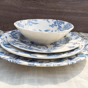 <b>Cheap</b> Price British Retro Tulip Ceramic Plate Exquisite Blue and White Dinner Set - Product Image 1