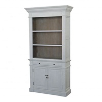 P1803-C bibliothèque française bureau Antique bois massif chêne petite bibliothèque blanche avec portes étagère bois étagère à livres en bois