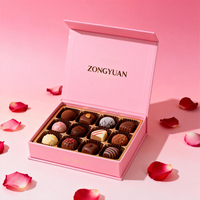 Boîte d'emballage de chocolat personnalisée en matériau imprimé, magnétique, luxueuse, laminée, avec motif gaufré, pour cadeau, Saint-Valentin, dessert, événement