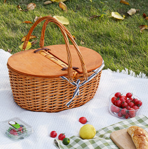 BR, venta al por mayor, <span class=keywords><strong>cestas</strong></span> de <span class=keywords><strong>mimbre</strong></span> de almacenamiento de Picnic de <span class=keywords><strong>Playa</strong></span> Grande de lujo, enfriador aislado, tapa de madera, cesta de ratán, caja hecha de madera de grado alimenticio - Product Image 2