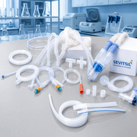 Kit de tubes en caoutchouc silicone transparent de qualité pharmaceutique, flexibles, pour transfert de fluides, avec embouts de connexion, équipement médical Sevitsil