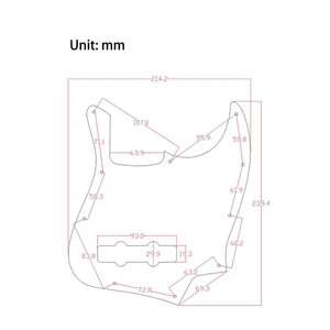 Plaque de protection de guitare 3 plis ivoire pour basse électrique 4 cordes JB - Product Image 3