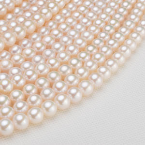 ขายตรงจากผู้ผลิต สร้อยคอมุกน้ำจืด 8-9 มม. แสงสว่าง แข็งแรง แทบไร้ตำหนิ ผลิตภัณฑ์กึ่งสำเร็จรูป ขายส่ง - Product Image 2