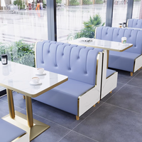 Ensemble de sièges de restaurant commercial, canapé en cuir rembourré, table et chaises pour café, hôtel, mobilier de salon