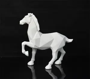 Wholesale Handmade Cute Decoration Colorful Horse Sculpture Animal Resin Craft Statue Home Decor