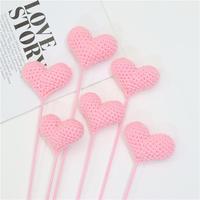 EG24074 Bouquet décoratif en tricot en forme de cœur pour la Saint-Valentin, cadeau fait main, fleurs en tricot, décoration de la maison, fleurs