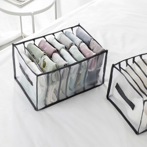 Clothing Organizer Foldable Fabric <b>Storage</b> <b>Box</b> With Compartments Rectangle Shape <b>For</b> <b>Clothes</b> And Pants Home Wardrobe Solution - Product Image 1