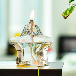 Bougeoir en verre décoration nordique romantique simple moderne maison bureau <span class=keywords><strong>chandelier</strong></span> en verre sans fumée <span class=keywords><strong>lampe</strong></span> à <span class=keywords><strong>huile</strong></span> - Product Image 5