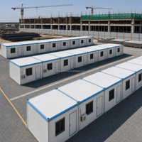 Maison modulaire portable en kit pour camp d'ouvriers, hébergement de chantier, structure en acier galvanisé 20ft 40ft