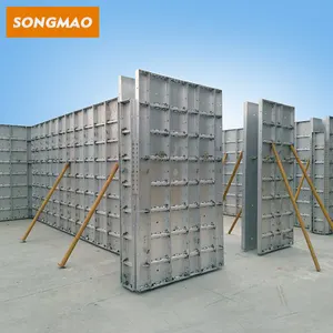 SONGMAO 300s Reusable Aluminum Formwork System Korea Concrete Metal Shuttering Panel Design For Building