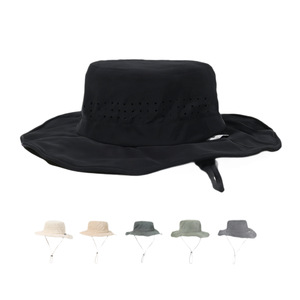Chapeau de <span class=keywords><strong>soleil</strong></span> d'été unisexe à large bord, séchage rapide, coupe-vent, couleur unie, respirant, avec cordon de serrage, style pêcheur - Product Image 1