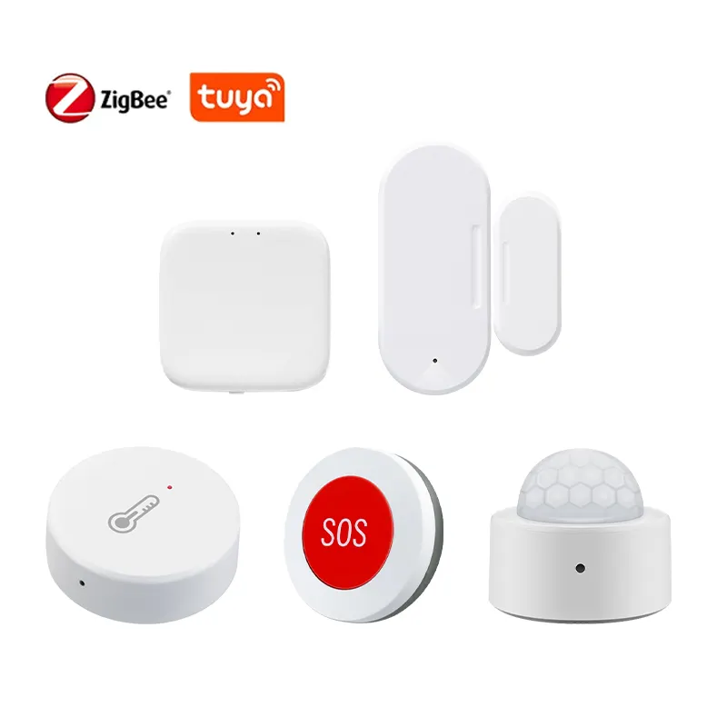 Zigbee TUYA WIFI smart home temperature monitoring system door sensor and Infrared induction home security alarm system