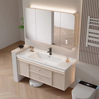 Meuble-lavabo de salle de bain design moderne de 1200 mm avec miroir intelligent et vasque en céramique