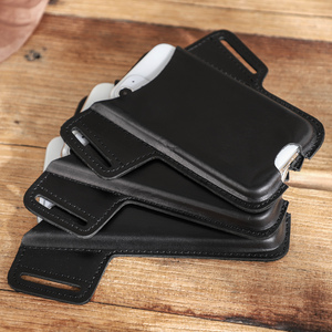 कस्टम लक्जरी चमड़े के फोन केस कमर बैग के लिए टिकाऊ वास्तविक चमड़े का मोबाइल फोन होल्स्टर 5.4 इंच संपर्क परिवार - Product Image 2