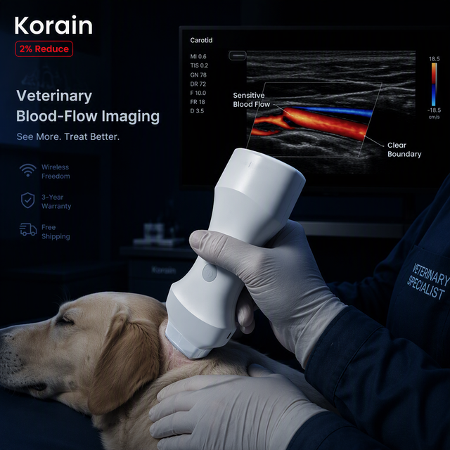 Micro Convex Wireless Ultrasound Probe For Pet Healthcare With Replaceable Transducers And Handheld Veterinary Use