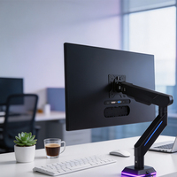 Nouveau modèle de support de moniteur de jeu réglable pour table pivotante, inclinaison à 90 degrés, acier allié, pour moniteurs LCD/LED de 32/24/27 pouces, noir, charge maximale de 10 kg