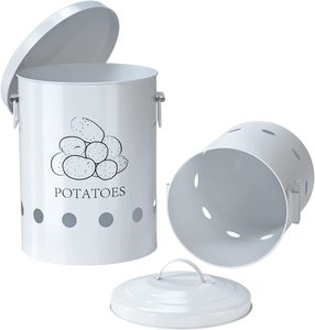 Storage Jars Food Storage Containers With Lids For Potato Onion Garlic Metal Kitchen Vegetable Storage Canisters Jars Pots
