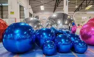 Bola de espejo plateada, bolas grandes y brillantes inflables, globo de fiesta de discoteca gigante, decoración de eventos de Navidad, esfera de espejo grande reflectante de PVC - Product Image 2
