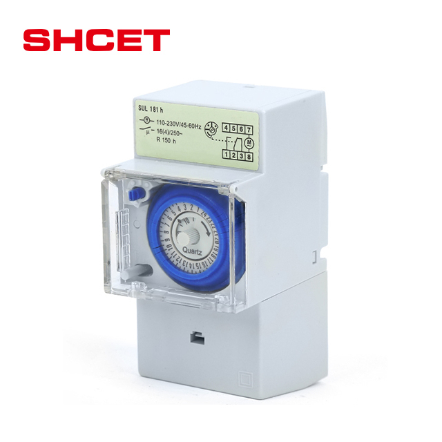 Factory OEM SUL181h Mechanical Time Timer Relay Switch with 30 Minutes 24 Hours AC 110V 240V 16A Din Rail Type Price From SHCET