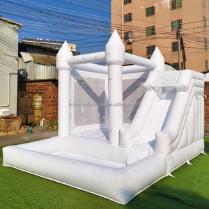 Parcours d'obstacles gonflable en vinyle de qualité commerciale de 18oz jeu de parcours d'obstacles blanc pour la fête - Product Image 4