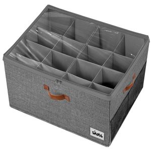 Boîte de rangement pour chaussures en tissu Oxford réglable avec couvercle transparent empilable - Product Image 4