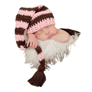 <span class=keywords><strong>Cappello</strong></span> con orecchie da <span class=keywords><strong>elfo</strong></span> all'uncinetto neonato <span class=keywords><strong>cappello</strong></span> da babbo natale all'uncinetto per bambini - Product Image 1