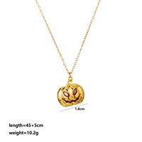 Mode En Acier Inoxydable Plaqué Or Citrouille Collier Pierre De Naissance Colliers Halloween Cadeau Colliers Spooky Bijoux pour Femmes