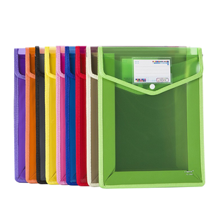 Dossiers de classement <span class=keywords><strong>A4</strong></span> en plastique de couleur assortie BECOL, <span class=keywords><strong>enveloppe</strong></span> transparente, pochette extensible pour documents <span class=keywords><strong>avec</strong></span> fermeture à pression et poche - Product Image 6