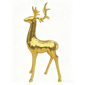 Escultura <span class=keywords><strong>de</strong></span> Leopardo <span class=keywords><strong>de</strong></span> Tamaño Real Hecha a Mano con Mosaico <span class=keywords><strong>de</strong></span> Espejos Dorados, <span class=keywords><strong>Estatua</strong></span> <span class=keywords><strong>de</strong></span> Animal Brillante con Espejos para Exhibición Moderna y Lujosa en el Suelo - Product Image 2