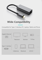 Adaptateur Ethernet USB-C vers RJ45 Gigabit Lan pour MacBook Pro Samsung Galaxy S9/S8/Note 9 Carte réseau de type C USB Ethernet