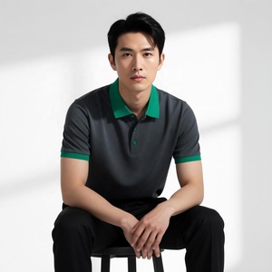 <span class=keywords><strong>Polo</strong></span> de <span class=keywords><strong>Hombre</strong></span> con Rayas <span class=keywords><strong>Verde</strong></span> Marino, Mezcla de Algodón, Manga Corta, Bloques de Color, Casual, Transpirable, Cómodo, con Logotipo Personalizado - Product Image 3