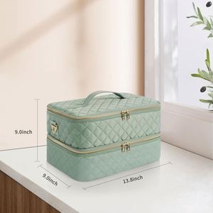 Sac de transport BSCI grande capacité OEM double couche pour 30 vernis à ongles et lampe UV, organisateur pour femmes - Product Image 1