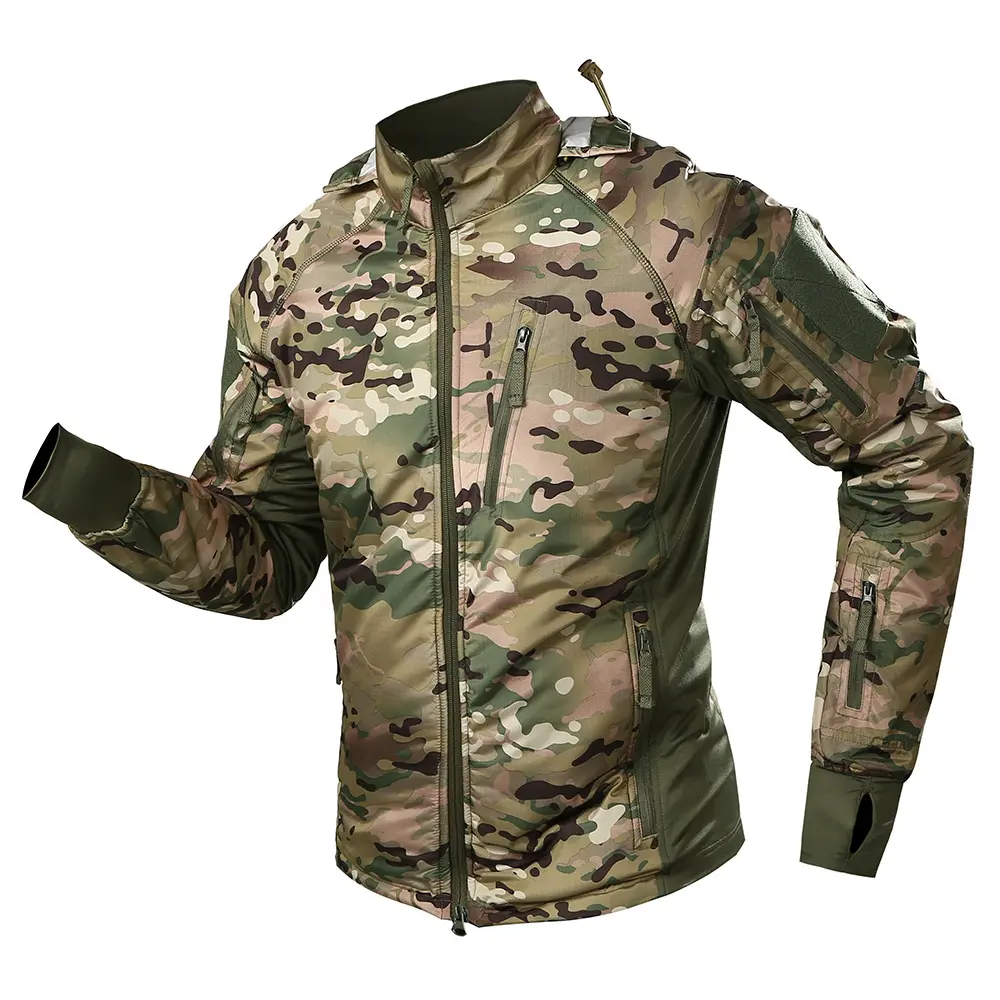 YAKEDA jaqueta tática de caça, casaco de lã, uniforme de treinamento de combate, roupa térmica de poliéster rip-stop, roupa de inverno masculina, jaqueta tática