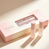Boîte cosmétique personnalisée en carton blanc recyclable avec fenêtre rose, impression personnalisée, double fermeture à rabat et gaufrage, logo personnalisé
