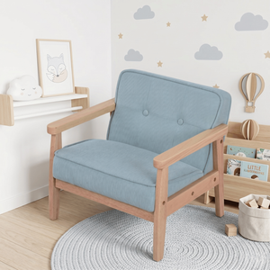Sillón Individual para Niños Pequeños, Estructura de Madera Maciza, Tela de Pana, Ergonómico, Plegable, Moderno, Portátil, Ecológico, para Comedor y Dormitorio - Product Image 2