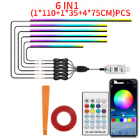 Lumière d'ambiance LED acrylique USB à effet de défilement pour console centrale de voiture, couleur magique, 2W, décoration DIY, OE