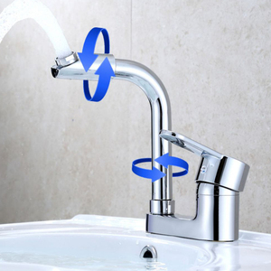 Robinet <span class=keywords><strong>mitigeur</strong></span> monocommande chaud/froid pour lavabo de salle de bain, en alliage de zinc, à poser sur comptoir, avec cartouche céramique - Product Image 5