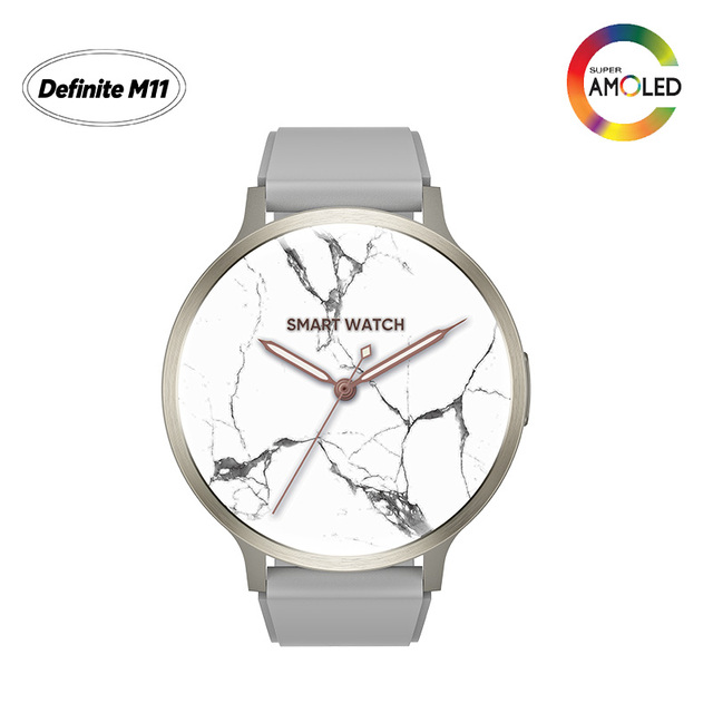 Definite 1.75 Inch AMOLED Smartwatch M11-DM90 9.9mm Ultra-thin IP67 Waterproof BT Watch Health Detection Sleep Monitoring Silver