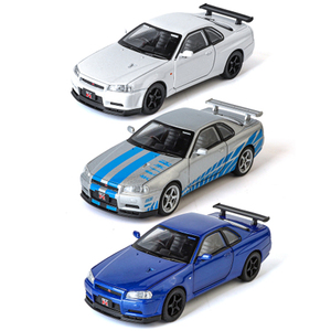 Coche de Metal Fundido a Presión 1:32 <span class=keywords><strong>Nissan</strong></span> Skyline <span class=keywords><strong>GTR</strong></span> con Sonido, Luces, Puertas Abribles y Función de Retroceso, Modelo de Aleación para Exhibición, Regalo para Niños - Product Image 2