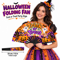 Éventails pliables personnalisés en bois, plastique et bambou pour Halloween, Rave, Trick or Treat, bonbons, éventails sur mesure