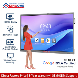 KINGONE Pantalla de 86 Pulgadas, Panel LED de 65 Pulgadas, OEM para Aula, Pantalla Digital LCD <span class=keywords><strong>Android</strong></span> de 75 Pulgadas, Pizarra Interactiva Inteligente - Product Image 1