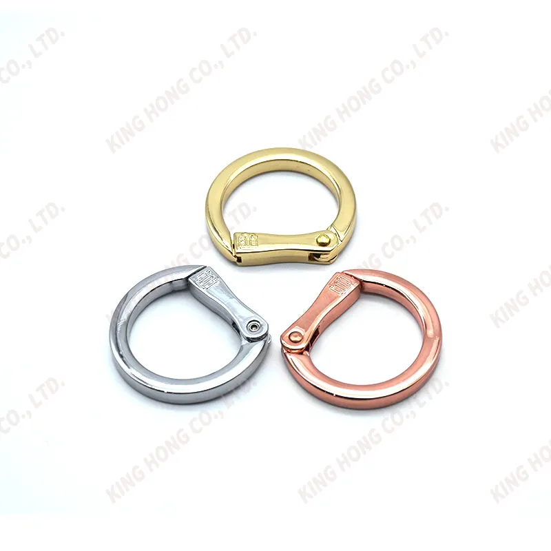 Recycled Zinc Alloy Keychain doglesh snap hook Spring Clip D Ring shape Carabiner